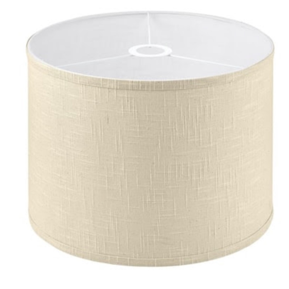 NWT SET of 2 Linen Beige Fabric Drum Pendant Lamp Shades Home Depot